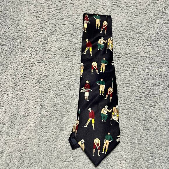 Giorgio Armani Cravatte Tie VTG Silk Golf Necktie Handmade - Picture 1 of 6